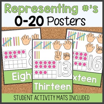 Preview of Representing Number 0-20 Posters & Activity Mats / Math Center
