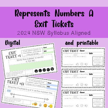 Preview of Representing Numbers A Exit Tickets - 2024 NSW Syllabus Aligned - Stage 3