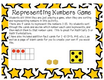 Representing Numbers by Living My Childhood Dream | TpT