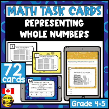 Preview of Representing Numbers and Place Value to 1 000 000 Task Cards | Paper or Digital