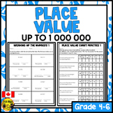 Representing Numbers and Place Value to 1 000 000 Worksheets
