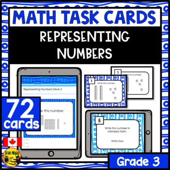 Preview of Representing Numbers and Place Value to 1 000 | Paper or Digital Task Cards