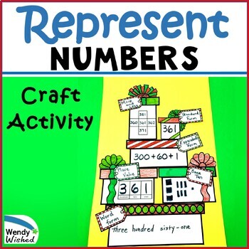 Preview of Representing Numbers in Different Ways Christmas Craft Math Bulletin Board