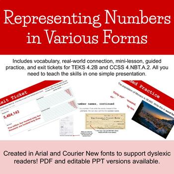 Preview of Representing Numbers in Various Forms (Editable PPT Form)
