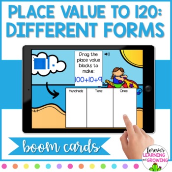 Preview of Representing Numbers to 120 in Different Ways - Place Value to 120 Boom Cards