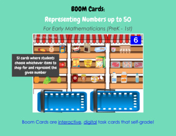 Preview of Representing Numbers with Objects Up to 50 (Spanish or English!)