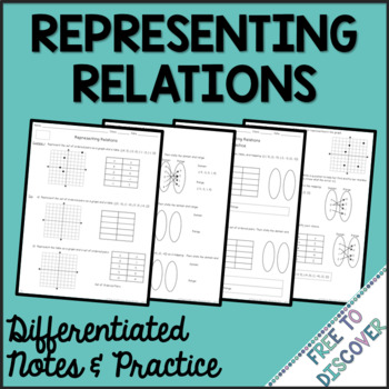 Preview of Representing Relations Notes and Practice