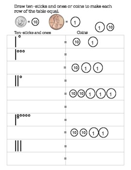 Preview of Representing Tens and Ones using Coins