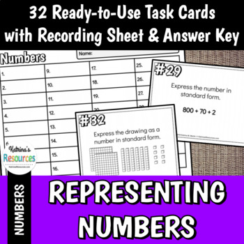 Preview of Representing Three-Digit Numbers in Different Ways Task Cards