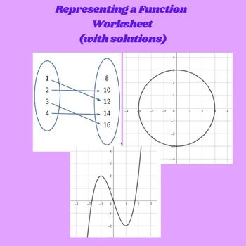 Preview of Representing a Function Worksheet (with solutions)