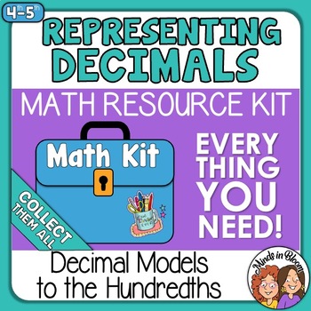 Preview of Representing decimals tenths & hundredths with models & money Math Kit