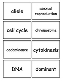 Reproduction and Heredity Flash cards, Middle School Scien