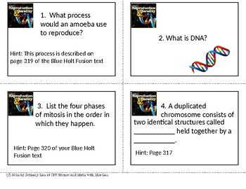 Preview of Reproduction and Heredity Task Cards