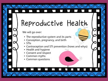 Preview of Reproductive Health (Sex Ed, Sexual Education) Presentation and Review Sheets