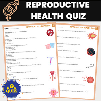 Preview of Reproductive Health Quiz |  Sexual Education Assessment | Reproductive system 