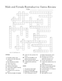 Reproductive system crossword puzzle