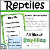 Reptile Animal Classification Reading and Writing Activities