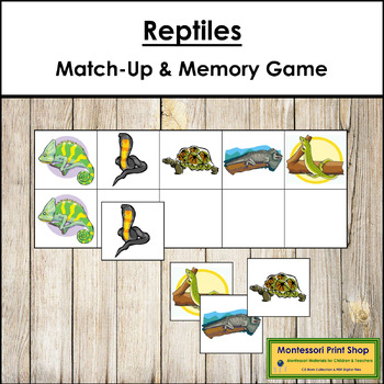 Preview of Reptiles Match-Up and Memory Game (Visual Discrimination & Recall Skills)