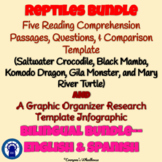 Reptile Reading Passages, Questions, Graphic Organizer, & 