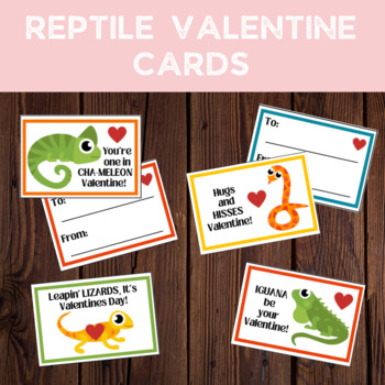 Reptile Valentine Cards by Wildwood Academy | TPT