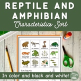 Reptile and Amphibian Characteristics Sort