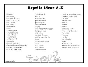Z a reptiles to Reptiles as