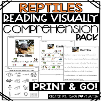 Preview of Reptiles Reading Comprehension Passages and Questions with Visuals