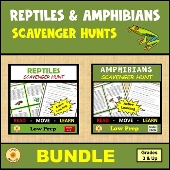 Preview of Reptiles and Amphibians Scavenger Hunts BUNDLE