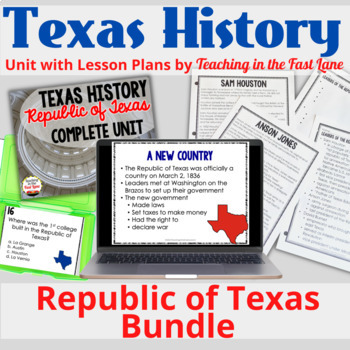 Preview of Republic of Texas Bundle with Lesson Plans - Texas History Activities