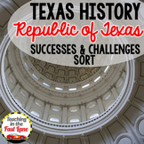 Republic of Texas Successes and Challenges Sort - Texas History