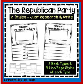 Preview of Republican Party Report, US Government Flip Book, Political Party Research