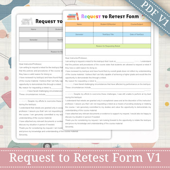 Preview of Request to Retest Form | Repeat Exam Request Form