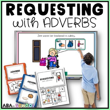 Preview of Requesting Adverbs Worksheets and Flashcards Adaptive Books Special Education