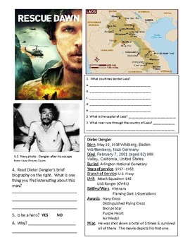 Preview of Rescue Dawn Movie Analysis Packet