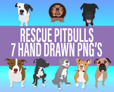 Pitbull Clipart - Cute Rescue Dog Illustrations, Png Ameri