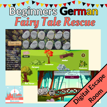 Preview of Rescue the Fairy Tale Characters - German Beginners Escape Room on Hobbies
