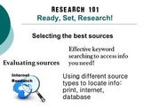 Research 101:  Ready, Set, Research! Effective Research Sk