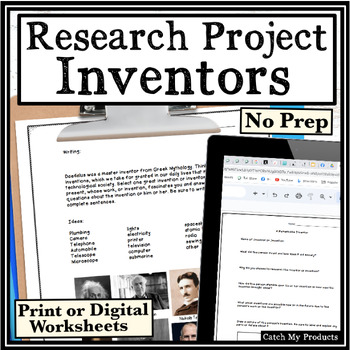 Preview of Inventors and Inventions Research in Print and Digital Worksheets