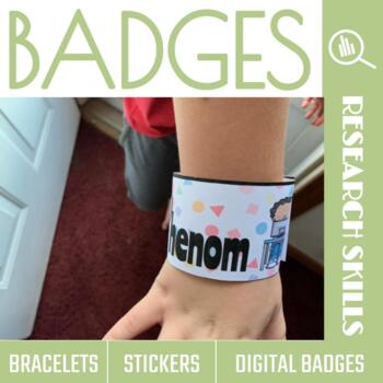Preview of Research Achievement Badges, Bracelets & Digital Stickers