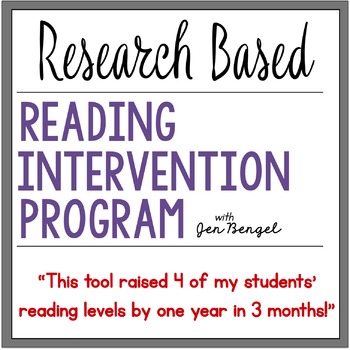 Preview of Research Data Results for The Reading Intervention Program