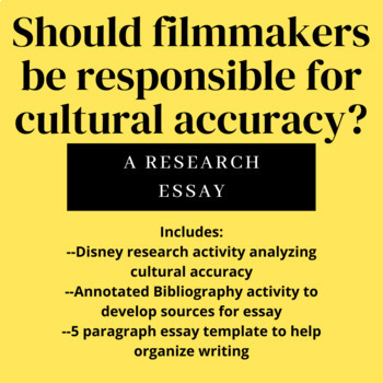 Preview of Research Essay - Should Filmmakers Be Culturally Accurate?