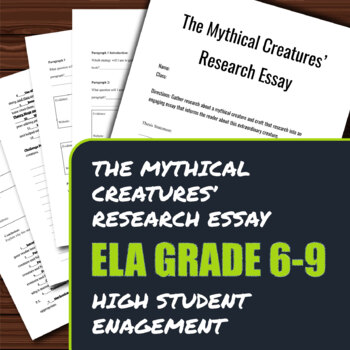 Preview of Research Essay on Mythical Creatures For Middle School