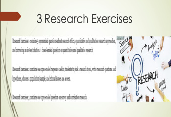 Preview of Research Excercises - 3 Types of Exercises