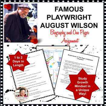 Preview of Black History Month Playwright August Wilson Biography |One Pager Assignment