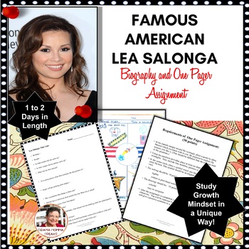 Preview of Asian Pacific American Heritage Month Lea Salonga Biography 1 Pager Assignment