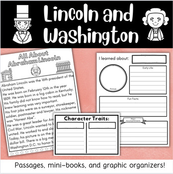 Preview of Research George Washington and Abraham Lincoln: 1st Grade History