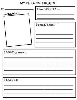 Preview of Research Graphic Organizer - KWL format - Use for any topic!