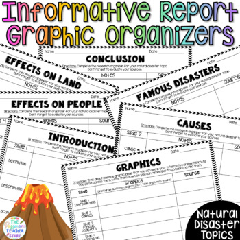 Preview of Research Graphic Organizers | Natural Disaster Informative Presentation Report
