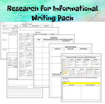 Preview of Research for Informational Write and Presentation Resources