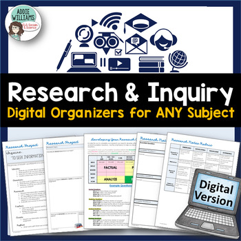Preview of Research & Inquiry Graphic Organizers - DIGITAL ACTIVITY